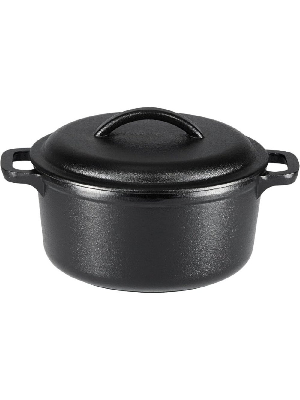 Pre-Seasoned Cast Iron Mini Dutch Oven Pot with Lid, 2-Quart, Oven Safe, Black
